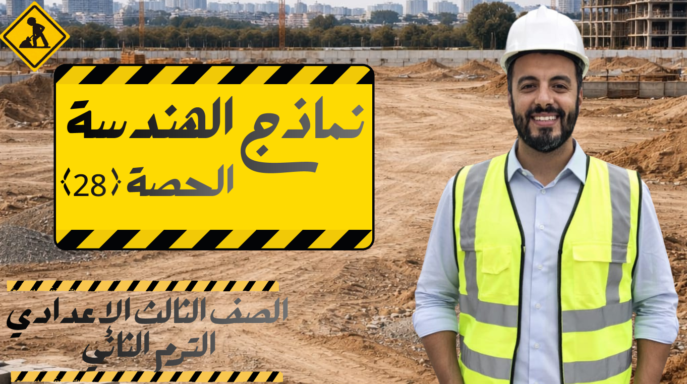 الحصة ال 28 الترم الثاني 3ع (حل نماذج الهندسة من الكتاب المدرسي)