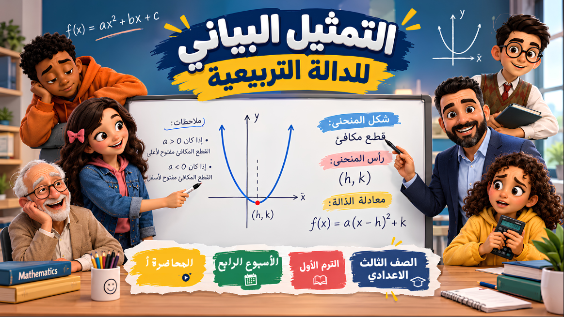 الأسبوع الرابع المحاضرة ( أ ) 3ع الترم الأول 2027 ( تابع / التمثيل البياني للدالة التربيعية )
