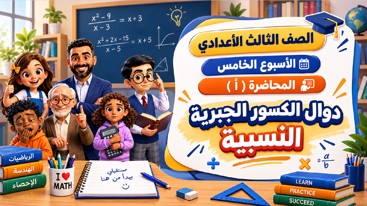 الأسبوع الخامس المحاضرة ( أ ) 3ع الترم الأول 2027 ( دوال الكسور الجبرية النسبية )