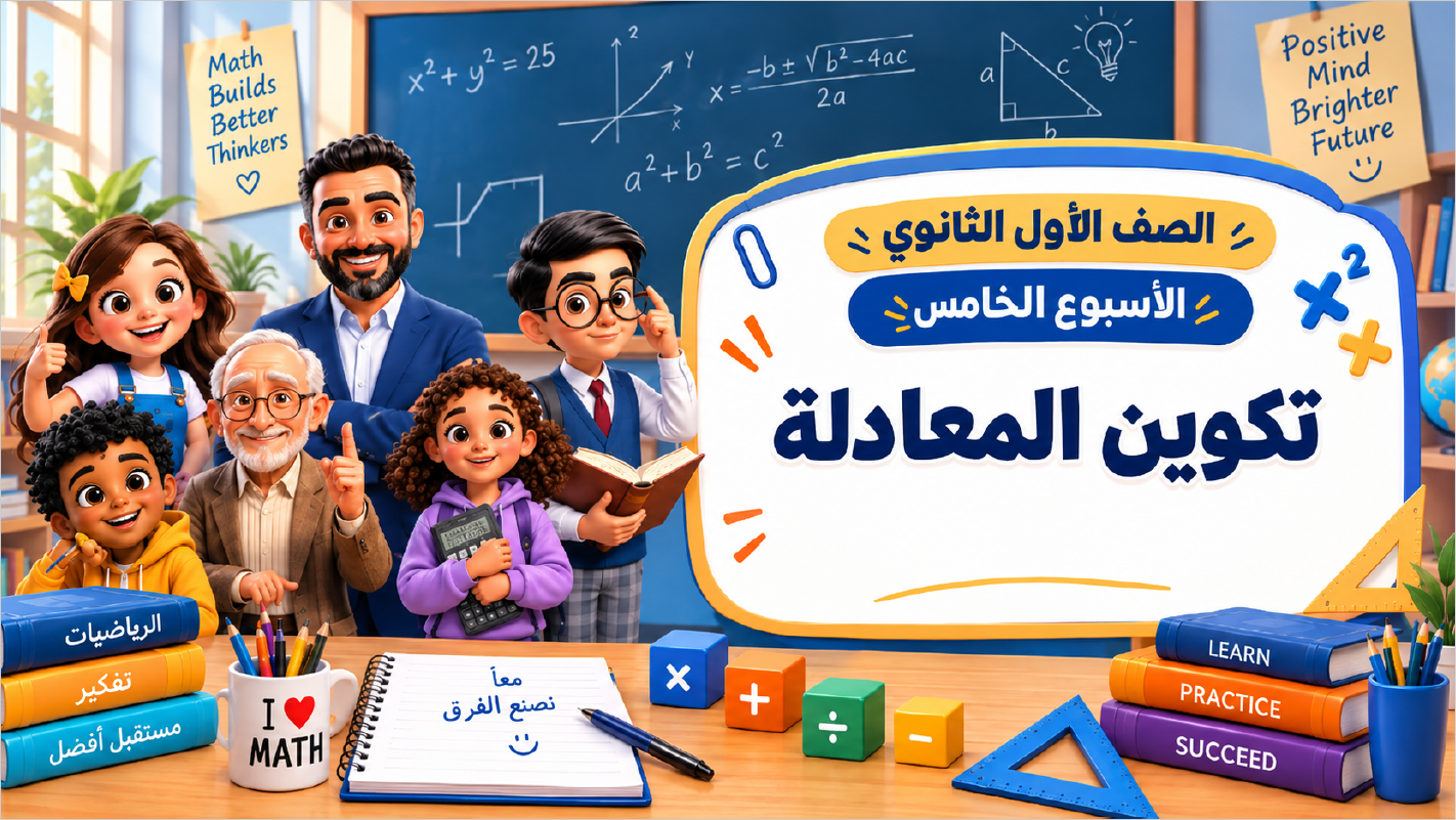 الحصة الخامسة الأسبوع الخامس  1ث الترم الأول 2027 ( تكوين المعادلة )