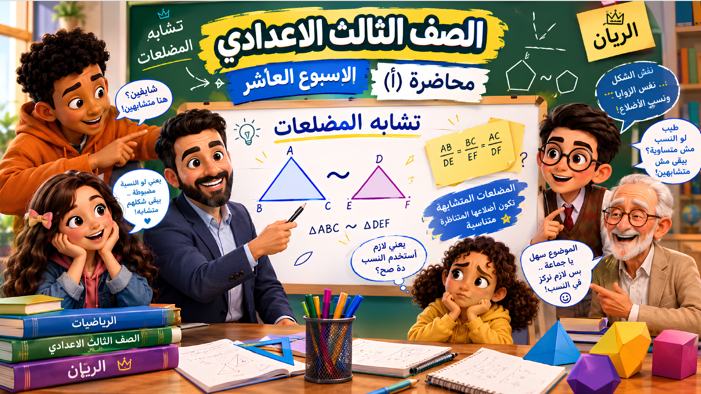 الأسبوع العاشر المحاضرة ( أ ) 3ع الترم الأول 2027 ( تشابه المضلعات )